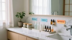 Closet organization tips for skincare fridge overflow.jpg