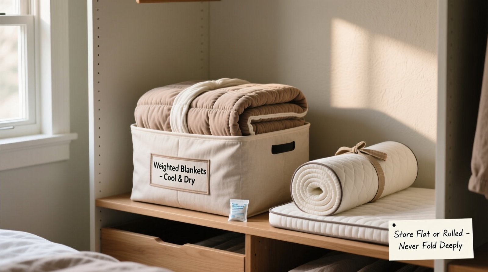 Closet organization tips for weighted blankets toppers.jpg