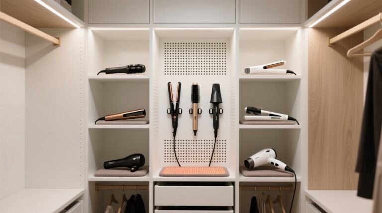 Closet organization tips hair tool storage safety.jpg