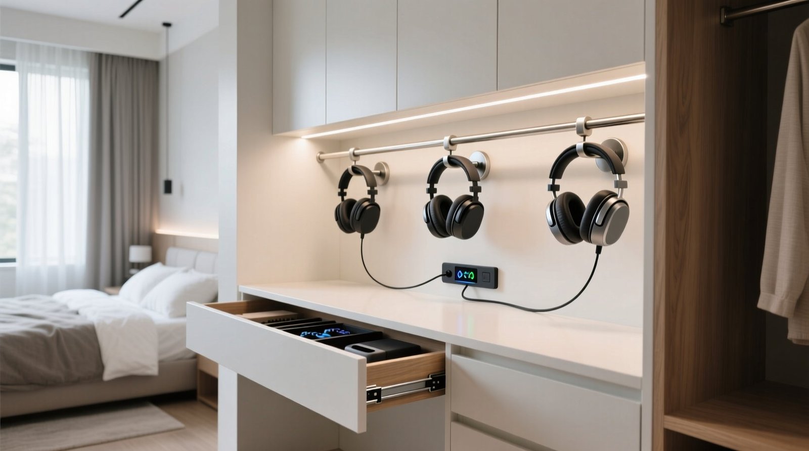 Closet organization tips headset stand integration.jpg