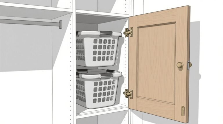 Closet organization tips hide baskets inside doors safely.jpg