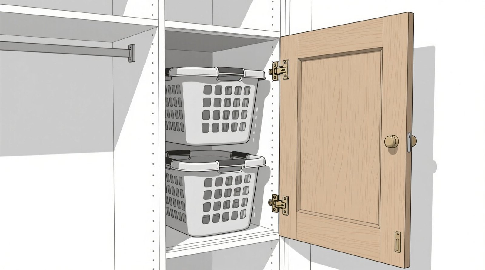 Closet organization tips hide baskets inside doors safely.jpg