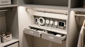 Closet organization tips hide cables charging stations.jpg