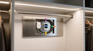 Closet organization tips hide cables hubs safely.jpg