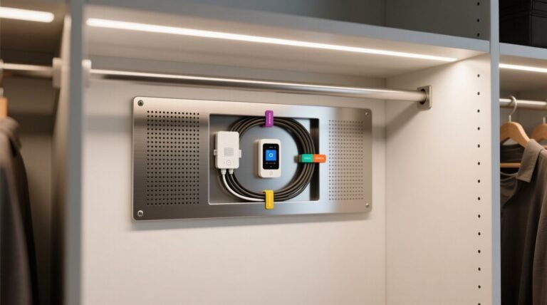 Closet organization tips hide cables hubs safely.jpg