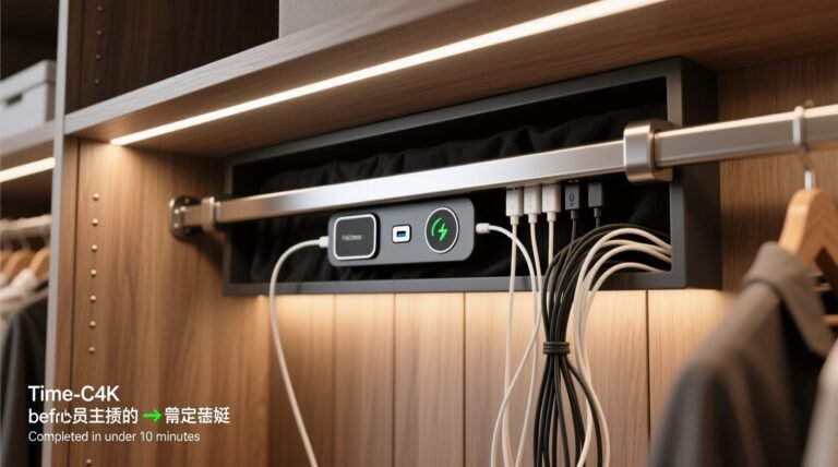 Closet organization tips hide cables keep charging accessible.jpg