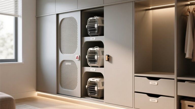 Closet organization tips hide pet carriers safely.jpg