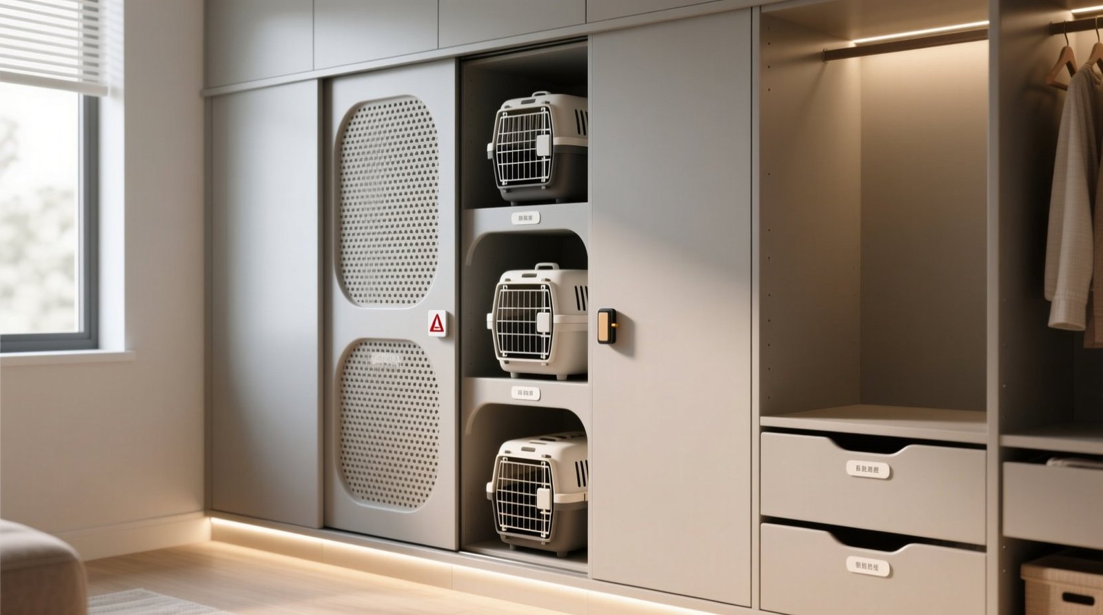 Closet organization tips hide pet carriers safely.jpg