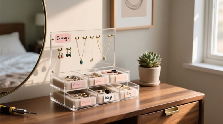 Closet organization tips jewelry sorting without drilling.jpg