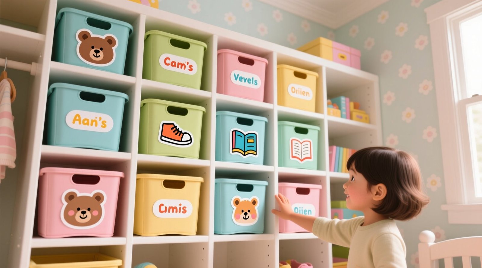 Closet organization tips label bins kids actually use.jpg