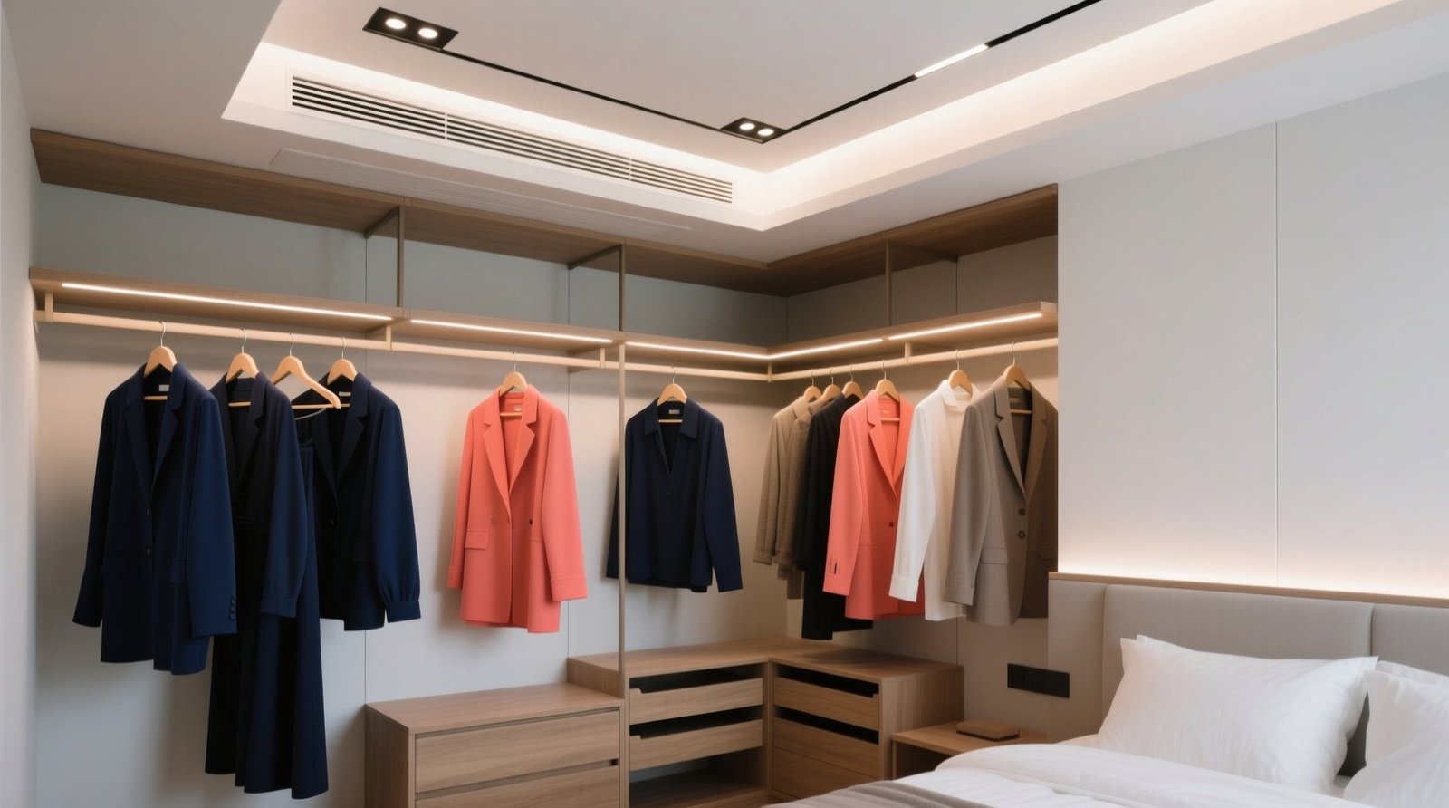 Closet organization tips lighting that matches clothes.jpg