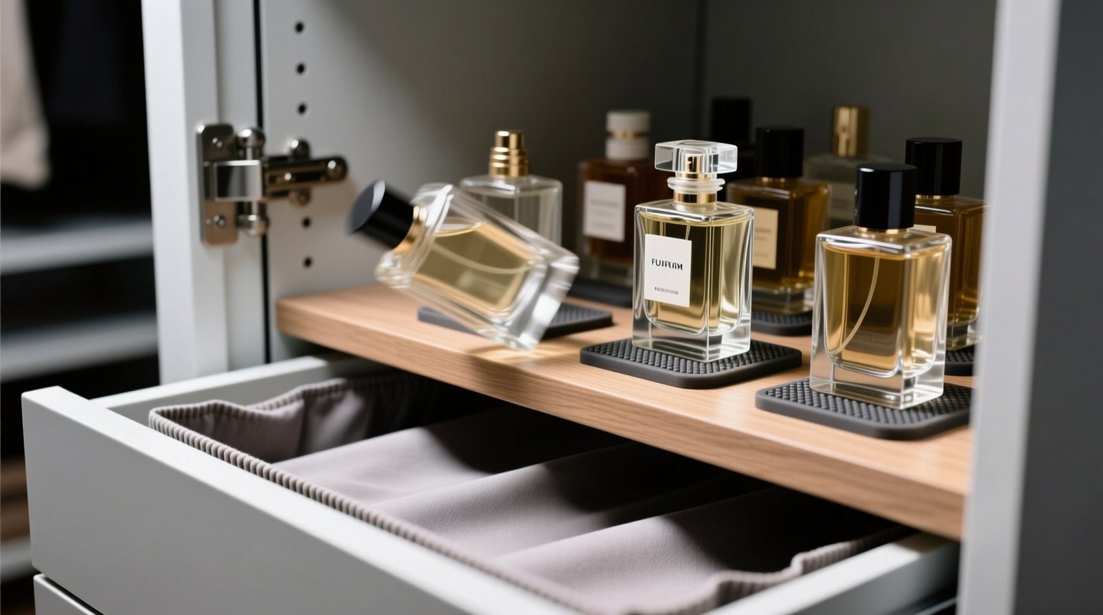 Closet organization tips perfume bottle stability.jpg