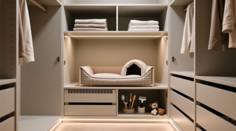 Closet organization tips pet bed integration safely.jpg