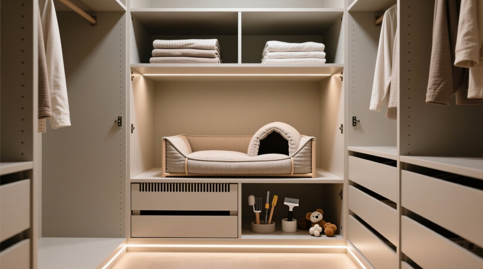 Closet organization tips pet bed integration safely.jpg