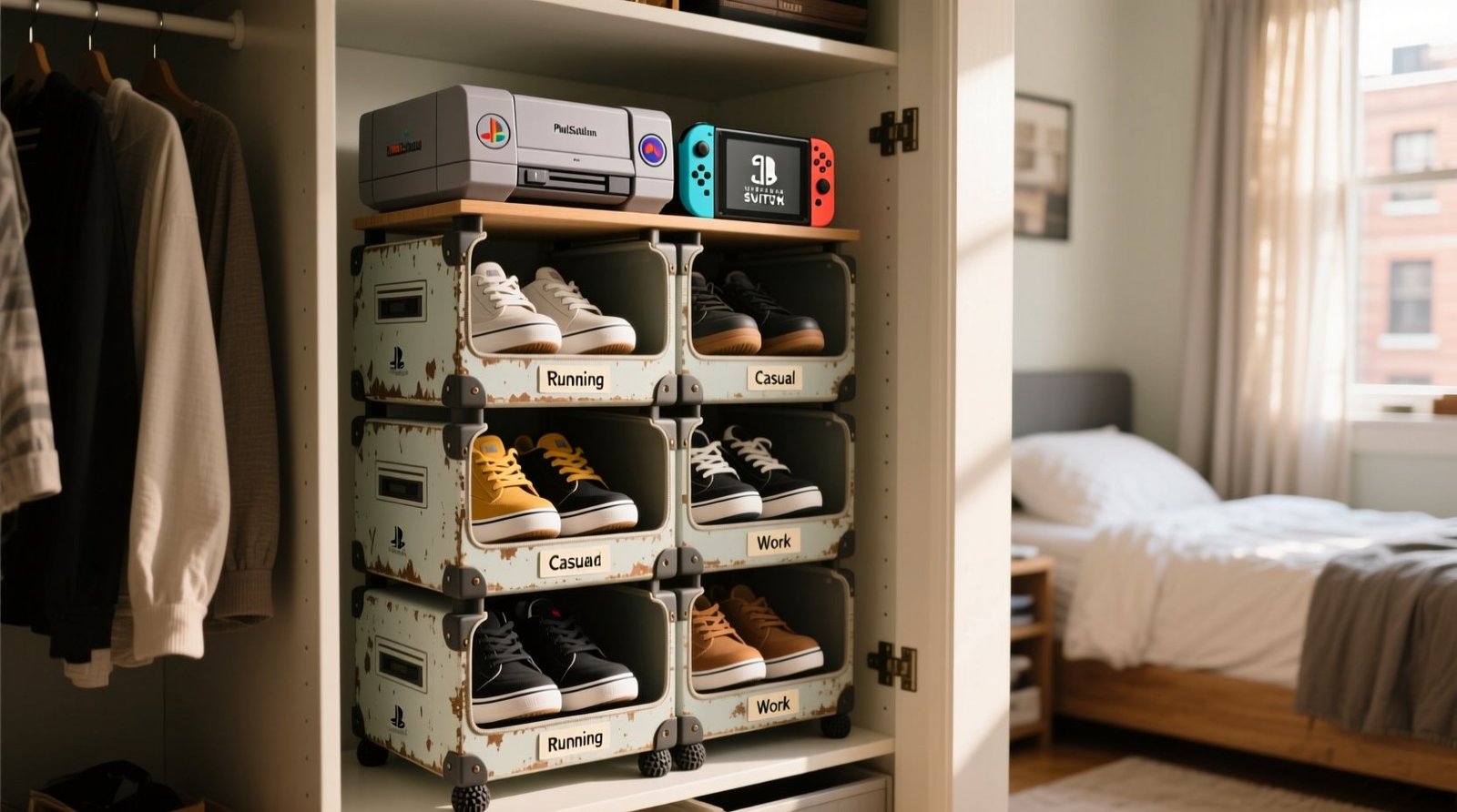 Closet organization tips repurpose gaming cases.jpg