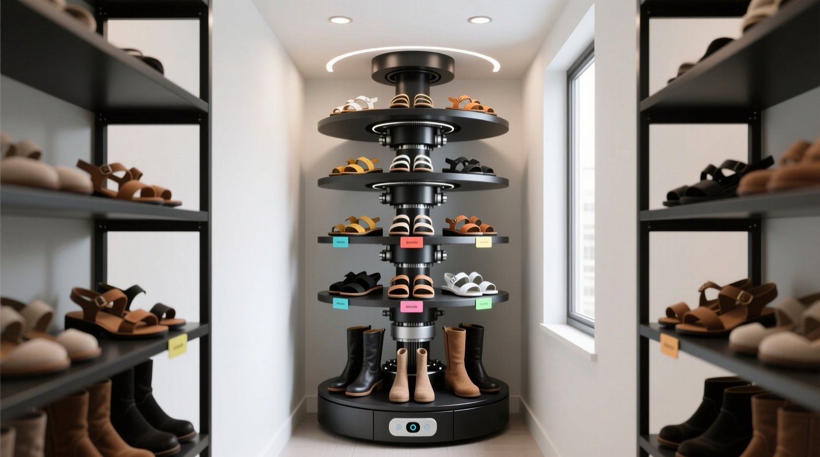 Closet organization tips rotating shoe rack reality check.jpg
