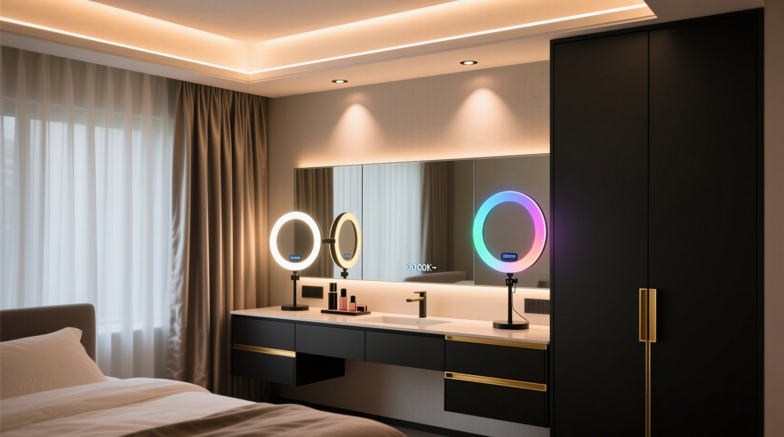 Closet organization tips smart lighting for makeup outfits.jpg