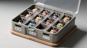 Closet organization tips store anime plush keychains safely.jpg