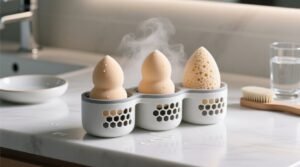 Closet organization tips store beauty sponges safely.jpg