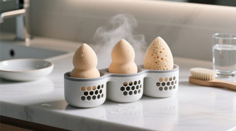 Closet organization tips store beauty sponges safely.jpg