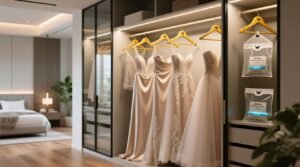 Closet organization tips store formal gowns safely.jpg