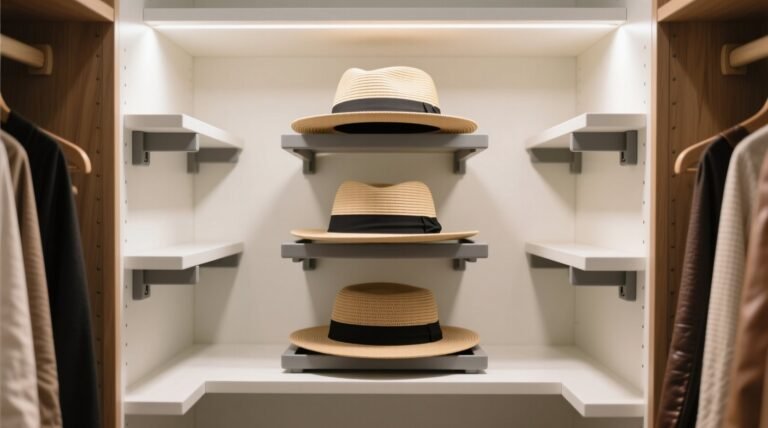 Closet organization tips store hats without crushing brims.jpg