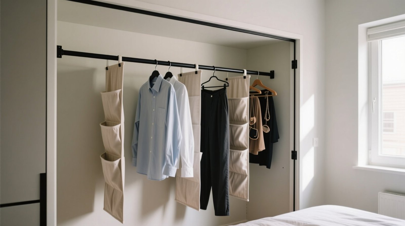 Closet organization tips tension rods vs partitions.jpg