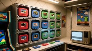 Closet organization tips using vintage game cases.jpg