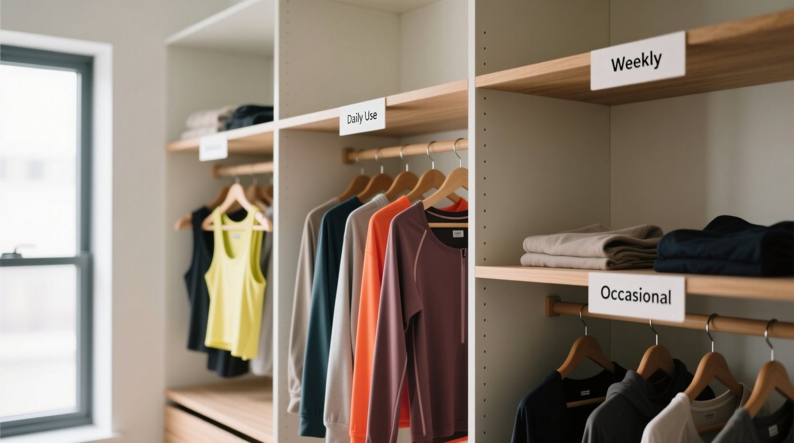 Closet organization tips workout clothes by frequency.jpg
