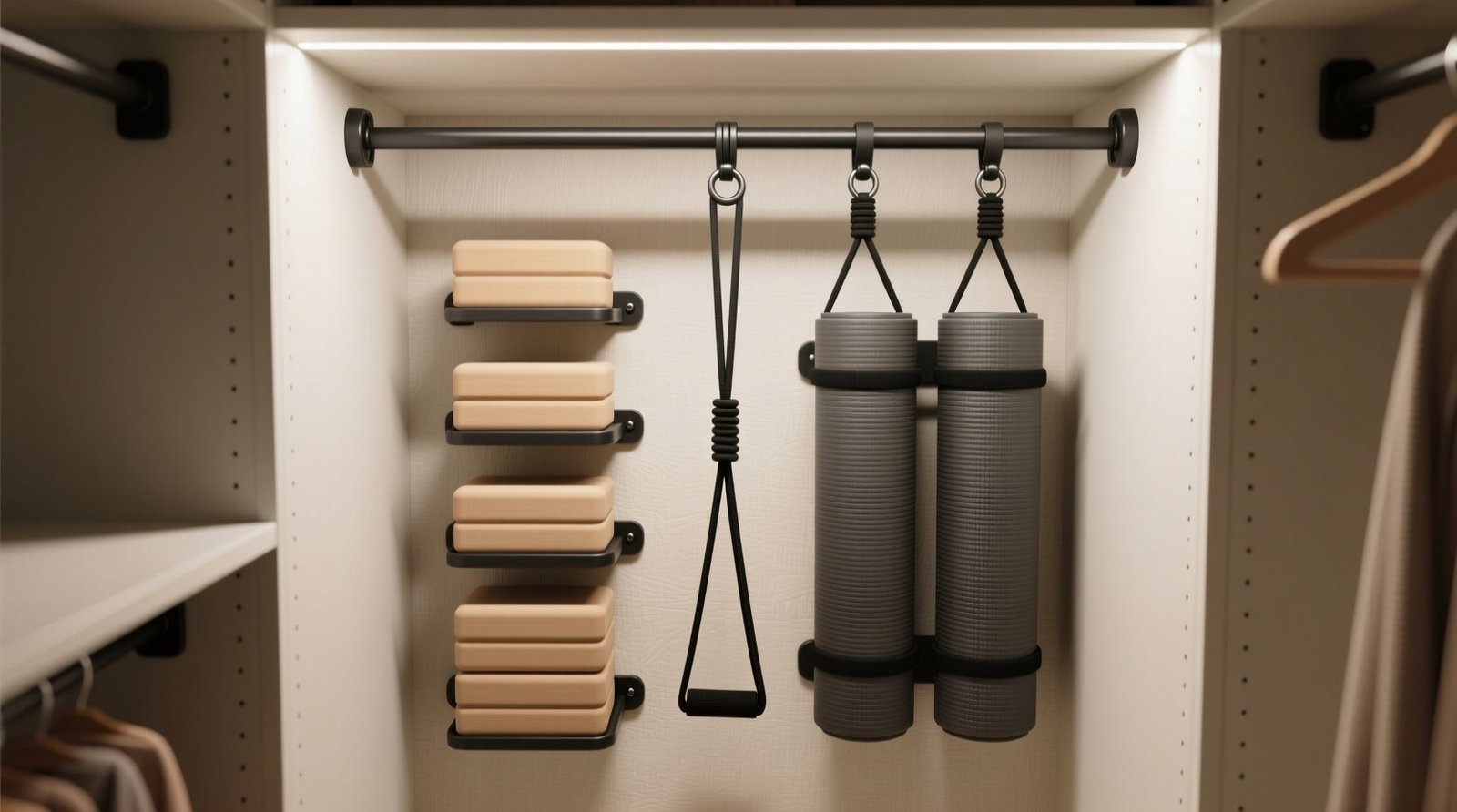 Closet organization tips yoga blocks foam rollers.jpg