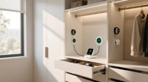 Closet organization with charging station.jpg