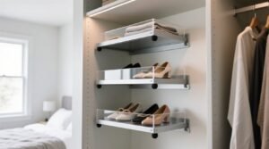 Closet shelf risers vs acrylic boxes.jpg