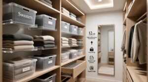 Closet shelf risers vs stackable bins for knits.jpg