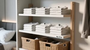 Closet shelf risers vs tiered baskets for tees.jpg