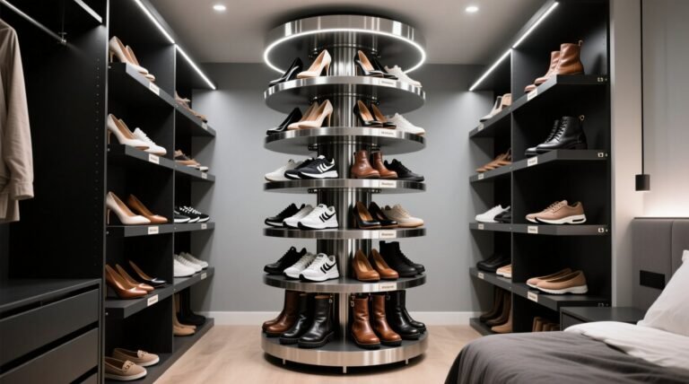 Closet shoe carousel worth it 40 pairs zero floor space.jpg
