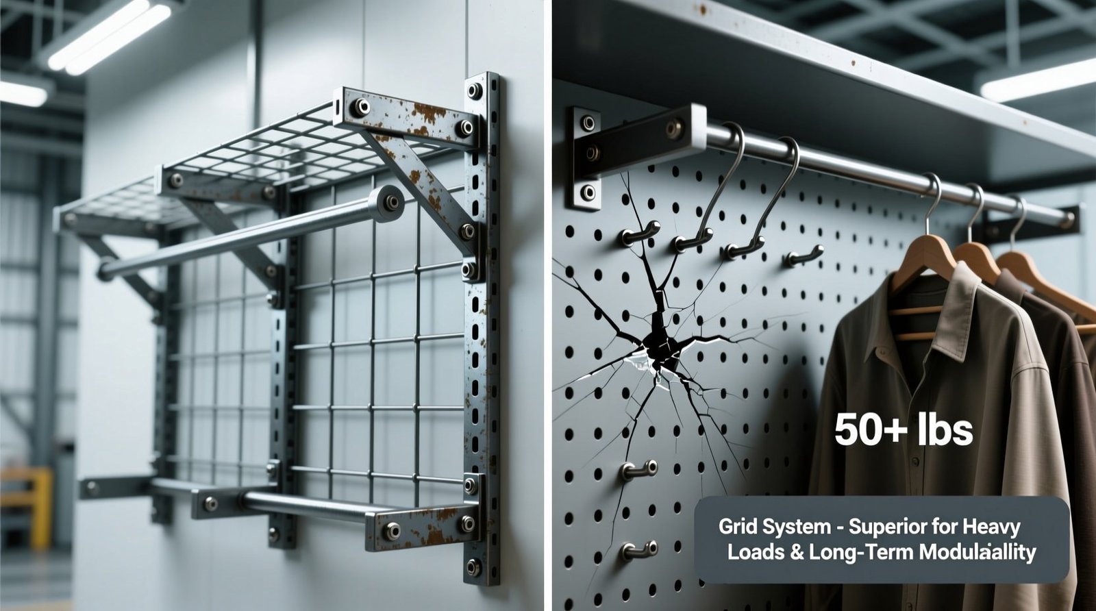 Closet wall grid vs pegboard which holds heavy racks.jpg