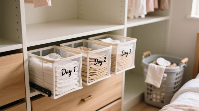 Cloth pad storage in closet drawers.jpg