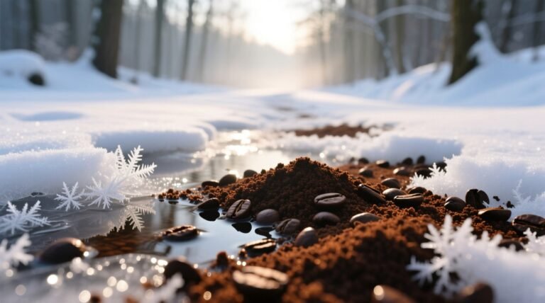 Coffee grounds do not melt snow ice science based winter safety facts.jpg