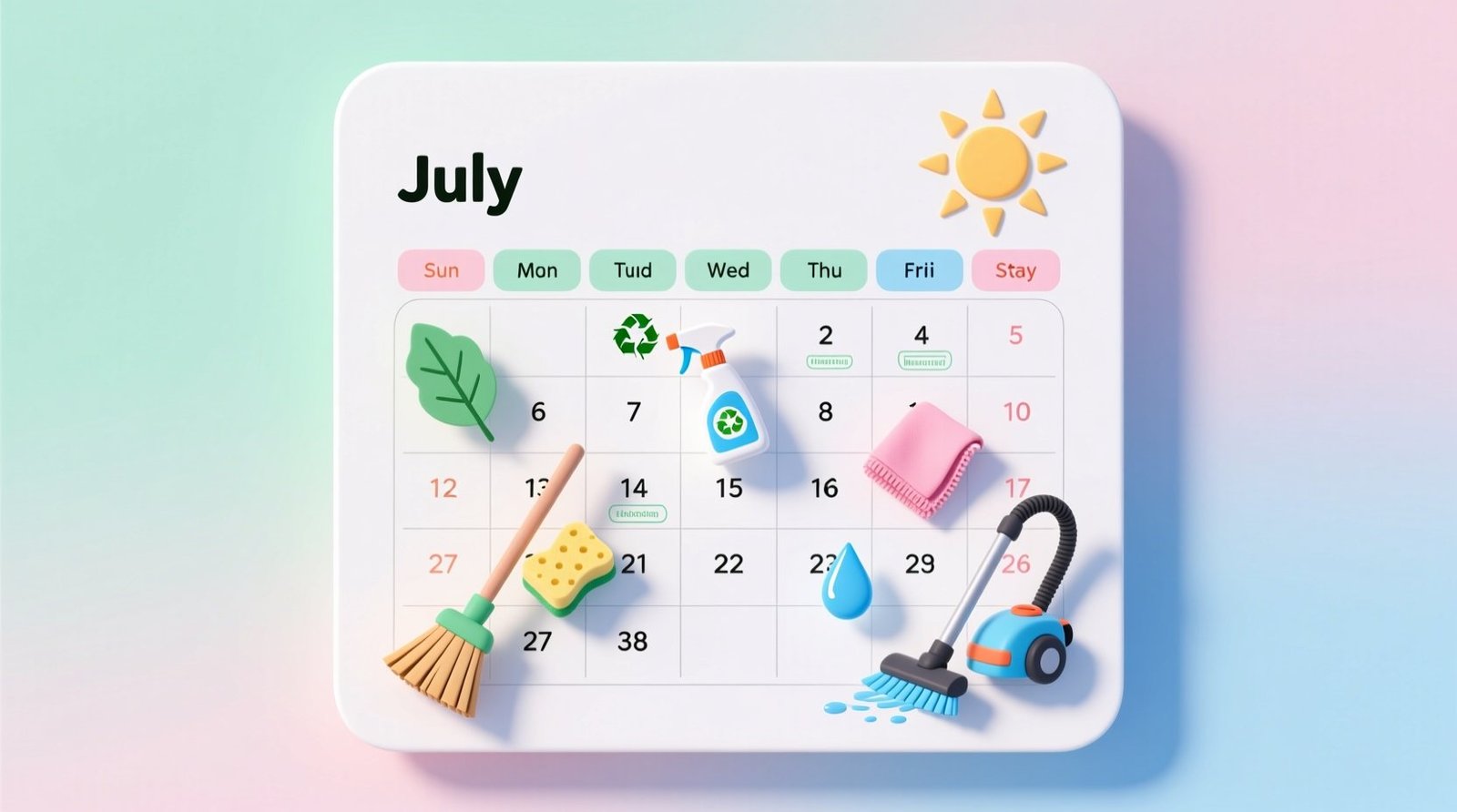 Come clean free cleaning calendar july eco cleaning done right.jpg