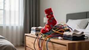 Conquer your cable clutter with an extra sock a textile based solution.jpg