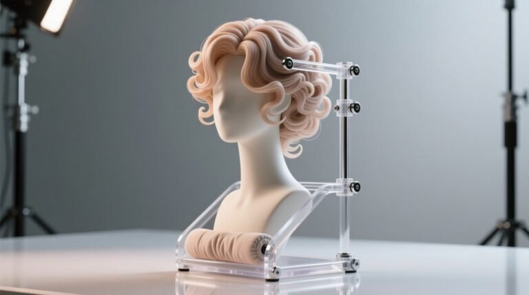 Cosplay wig storage on adjustable stands.jpg