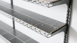 Cover wire shelves with self adhesive vinyl floor tiles a textile safe fix.jpg