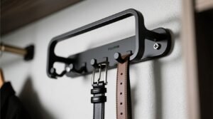 Create a magnetic belt hanger for hassle free storage.jpg