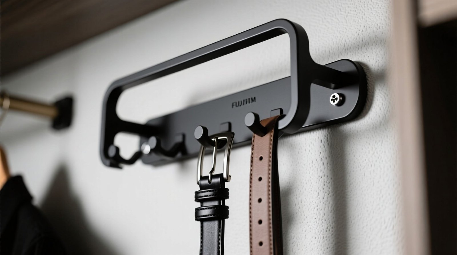 Create a magnetic belt hanger for hassle free storage.jpg