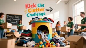 Day 2 donation bin kick the clutter challenge a textile safe closet reset.jpg