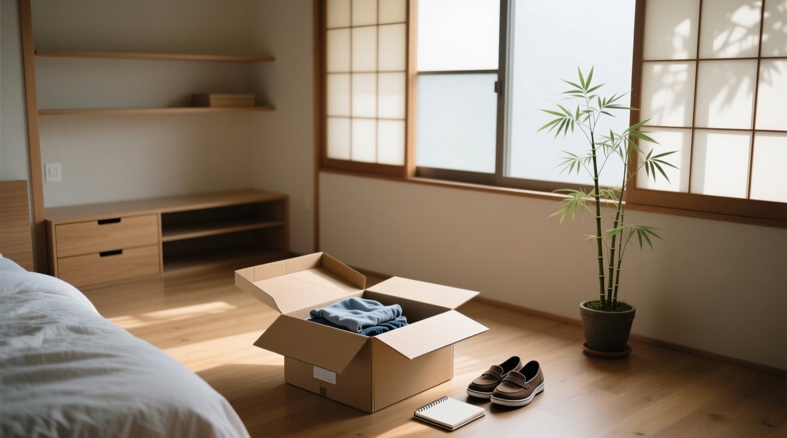 Declutter by packing up all your stuff only unpack what you wear.jpg