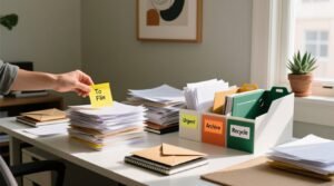 Declutter quick start day 4 sort paper piles a pro organizers protocol.jpg