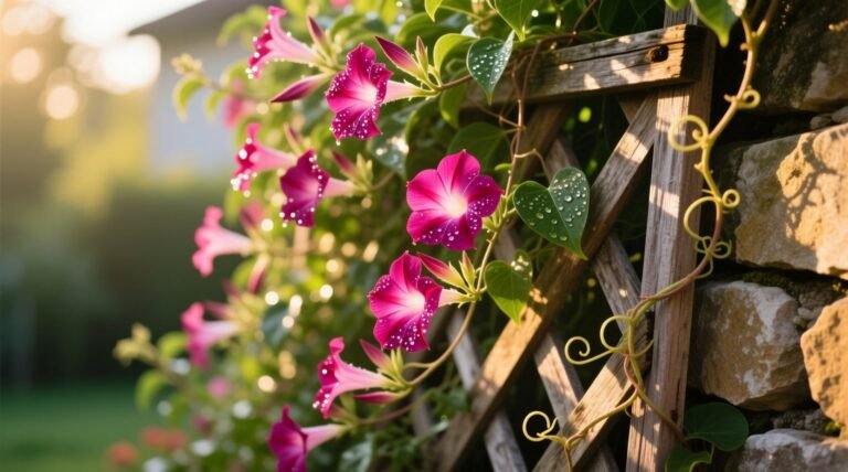Dipladenia trellis how to train support prune for maximum blooms.jpg