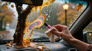 Dont use nail polish remover to get sap off your cars windshield.jpg