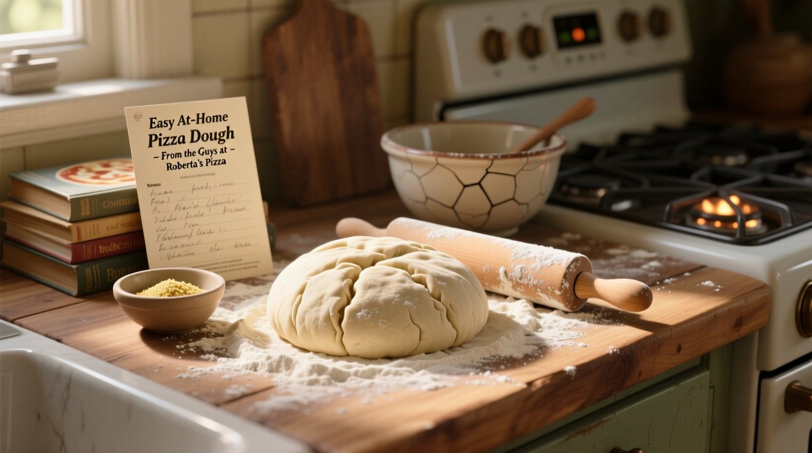 Easy at home pizza dough recipe from the guys at robertas pizza.jpg